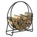 Costway 40-Inch Tubular Steel Log Hoop Firewood Storage Rack Holder