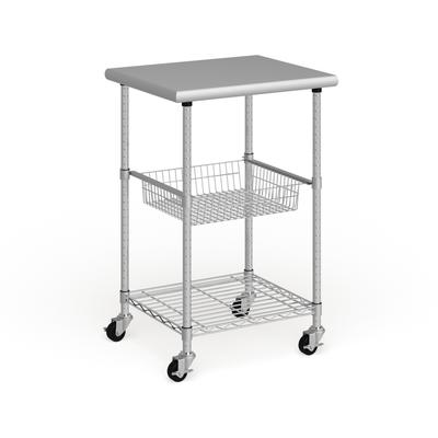 Porch & Den Allerton Stainless Steel Kitchen Work Table Cart