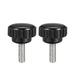 M5x15mm Male Thread Knurled Clamping Knobs Grip Thumb Screw on 2Pcs - Black,Silver Tone