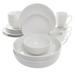 18 Piece Porcelain Dinnerware Set with 2 Large Serving Bowls in White - N/A