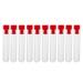 50 Pcs Centrifuge Test Tubes Round Bottom Polystyrene with Red Cap 12 x 60mm - Clear