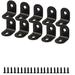 Angle Bracket Stainless Steel Brace Support w Screws 20 x 20mm,10pcs - Black - 20x20mm