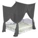 Just Relax Four Corner Post Elegant Mosquito Net Bed Canopy Set, Black, Full-Queen-King