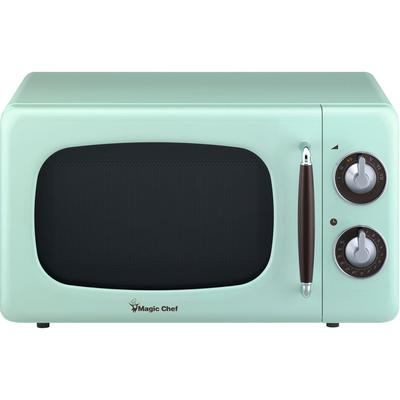 Magic Chef 0.7-Cu. Ft. 700W Retro Countertop Microwave Oven in Mint Green