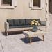 vidaXL 2 Piece Patio Lounge Set with Cushions Poly Rattan Beige - 85.8" x 26.4" x 23.6"