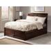 Portland Full Platform Bed with Footboard and Twin Trundle in Walnut