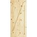 Frameport Rustic Knotty Pine 36 Inch by 84 Inch Flat Z-Brace Barn Door