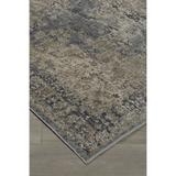 South Blue/Tan Ornamental Country-Cottage Rug - 5' x 7'