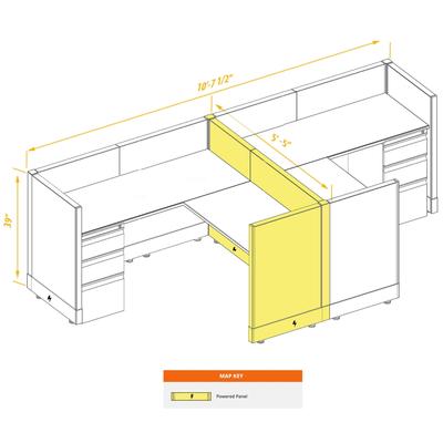 System Furniture 39H 2pack Cluster Powered Cubicles