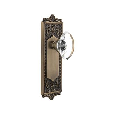 Nostalgic Warehouse Vintage Oval Egg Clear Crystal Dummy Door Knob Set