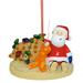 Santa with Hermit Crab at Beach Christmas Holiday Ornament - Red