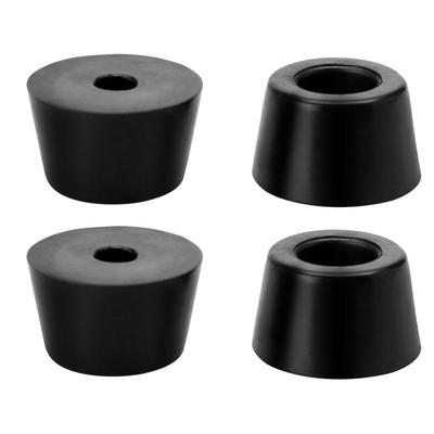 4pcs Rubber Feet Bumpers Pads for Speaker Cabinet Leg D19x16xH11mm - Black - 0.63"x0.748"x0.433"(Bottom D*Top D*H)