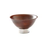 Elegant Wood Bowl KIRU with Modern Nickel Footing