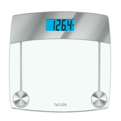 Taylor Digital Scales for Body Weight, Clear Glass with Stainless Steel Accents