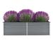 vidaXL Garden Raised Bed Galvanized Steel 63"x15.7"x17.7" Gray