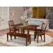 East West Furniture 5 Piece Dining Table Set- a Kitchen Table and 2 Dining Chairs with 2 Benches, Mahogany(Seat Option)