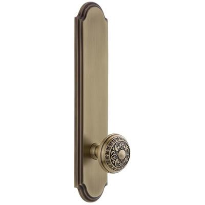 Grandeur Arc Solid Brass Tall Plate Rose Single Dummy Door Knob with