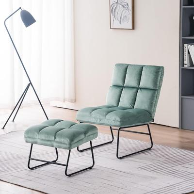 MCombo Modern Cushioned Velvet Accent Club Chair with Ottoman 0014 - 45"D x 23.6"W x 34.7"H