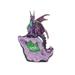 Q-Max 6.75"H Pink/Purple Dragon on Green Crystal Stone with LED Light Statue Fantasy Decoration Figurine