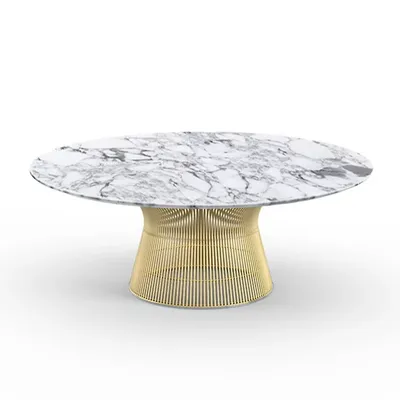 Knoll Platner 42 Inch Coffee Table in Gold - Knoll Authorized Retailer