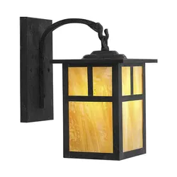 Arroyo Craftsman Mission Arched Arm Outdoor Wall Sconce - MB-7TTN-BK