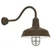 Hi-Lite Gooseneck Barn Light Warehouse Outdoor Wall Sconce - HL-A Arm with Cast Guard - H-QS15117/HL-A-BR47/CGU-BR47-RIB