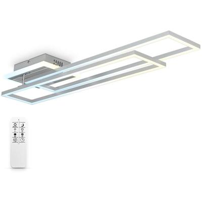 B.k.licht - led Deckenleuchte cct Rahmenleuchte schwenkbar dimmbar Timer Nachtlicht 40W Alu