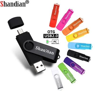 SHANDIAN – clé USB 2.0 OTG 3 en 1 pour Smartphone support à mémoire de 4GB 8GB 16GB 32GB 64GB