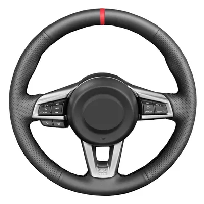 Couverture de volant de voiture à coudre à la main roundRed Marker pour Mazda MX5 MX-5 2016 2017