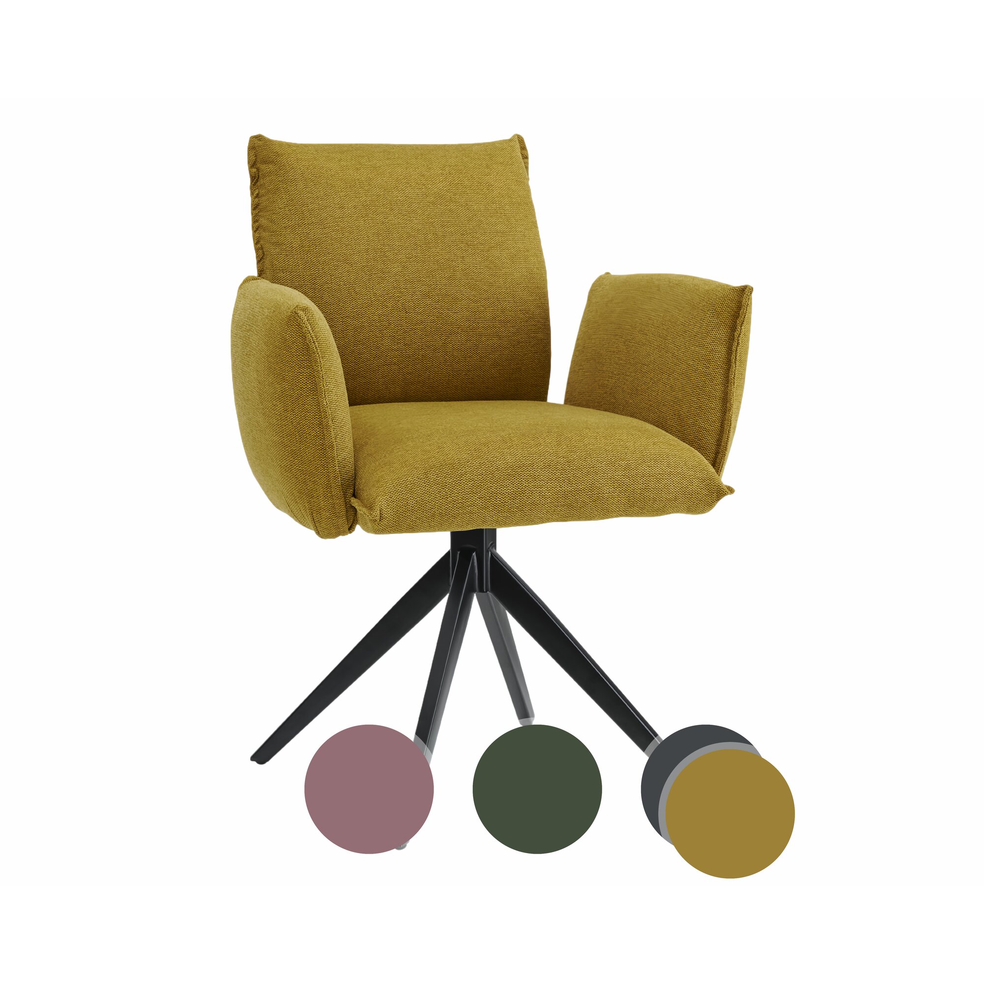 designline »SIT DOWN« Polsterstuhl Turn drehbar mit Armlehnen / rosa