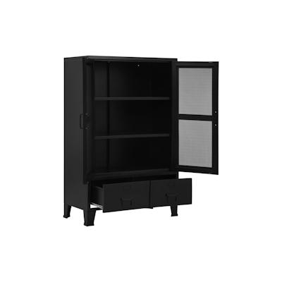 vidaXL Büroschrank mit Maschengittertüren Industriell 75×40×120 cm Stahl Image