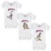 Infant Tiny Turnip White Los Angeles Angels 3-Piece Dinosaur Bodysuit Set