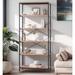 17 Stories Aidann 70.9" H X 31.6" W Iron Standard Bookcase in Black/Brown/Yellow | 70.9 H x 31.6 W x 11.8 D in | Wayfair