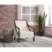 Armchair - Red Barrel Studio® 28" W Polyester Armchair Wood/Polyester in White/Brown | 35 H x 28 W x 31 D in | Wayfair