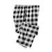 Men's Big & Tall Flannel Plaid Pajama Pants by KingSize in Black White Buffalo Check (Size 5XL) Pajama Bottoms