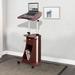 Inbox Zero Techni Mobili Sit-To-Stand Rolling Adjustable Laptop Cart w/ Storage, Chocolate Wood/Metal in Black/Brown | 22 W x 16 D in | Wayfair