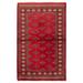 ECARPETGALLERY Hand-knotted Finest Peshawar Bokhara Dark Red Wool Rug - 3'1 x 4'11
