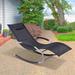 Outsunny Zero Gravity Chaise Rocker Patio Lounge Chairs with Recliner w/ Detachable Pillow & Weather-Fighting Fabric, Black