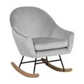 Fauteuil à bascule en velours gris clair