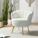 Barrel Chair - Etta Avenue™ Hendrix Barrel Chair Wood/Polyester/Fabric in White | 31 H x 30 W x 28 D in | Wayfair CC00837387CC4B5A9B482A10FEA9AC73