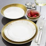 Mercer41 Seville Gold Salad Bowl, 22cm Bone China/All Ceramic in White/Yellow | 2.5 H x 8.66 W x 8.66 D in | Wayfair