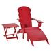 Dovecove Nederland Wood Folding Adirondack Chair w/ Table Wood in Red | 37.5 H x 29.25 W x 35.5 D in | Wayfair 3D5BC7620A6649D49EF219DDCC55E0ED