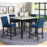 Ivy Bronx Quirke 4 - Person Counter Height Dining Set Wood/Upholstered in Brown/Gray | Wayfair A324F52B56F347D29059F3AFD0B8C6B1