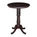 August Grove® Bernadette 41.1" Bar Height Solid Wood Pedestal Dining Table Wood in Brown | 41.1 H x 36 W x 36 D in | Wayfair ATGR8439 34397969