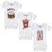 Infant Tiny Turnip White Los Angeles Angels 3-Piece Snacks Bodysuit Set