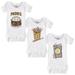 Infant Tiny Turnip White San Diego Padres 3-Piece Snacks Bodysuit Set