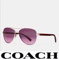 Coach Accessories | Coach Shiny Light Gold Burgundy Horse & Ca | Color: Gold/Purple | Size: Os