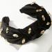 Anthropologie Accessories | Anthro Black Megan Velvet Embellished Headband | Color: Black | Size: Os