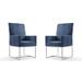 Element Blue Velvet Dining Armchair (Set of 2) - Manhattan Comfort 2-DC029-BL