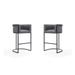 Cosmopolitan 37.8 in. Grey and Black Metal Barstool (Set of 2) - Manhattan Comfort 2-BS015-GY